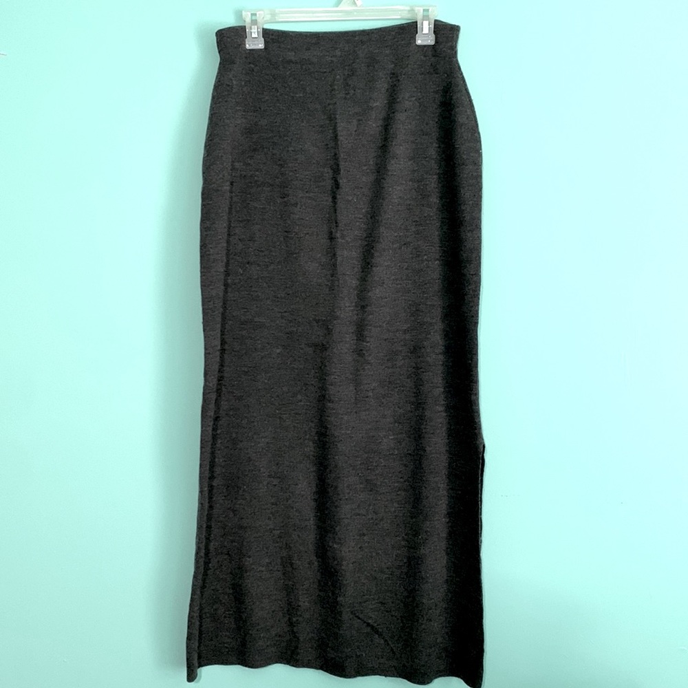 Fashion Bug Gray Stretch Knit Maxi Skirt